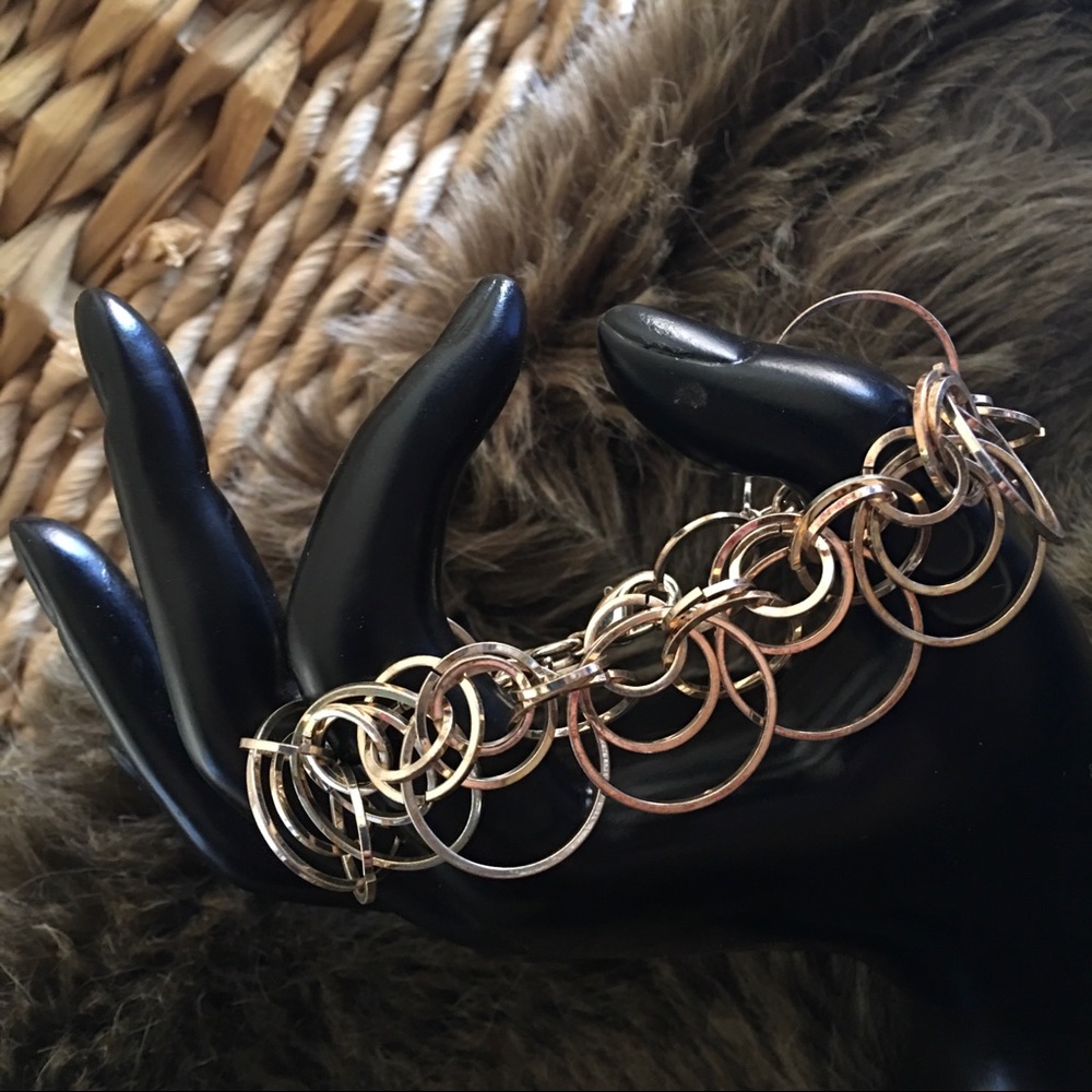 Alfani shiny gold tone multi size ring bracelet